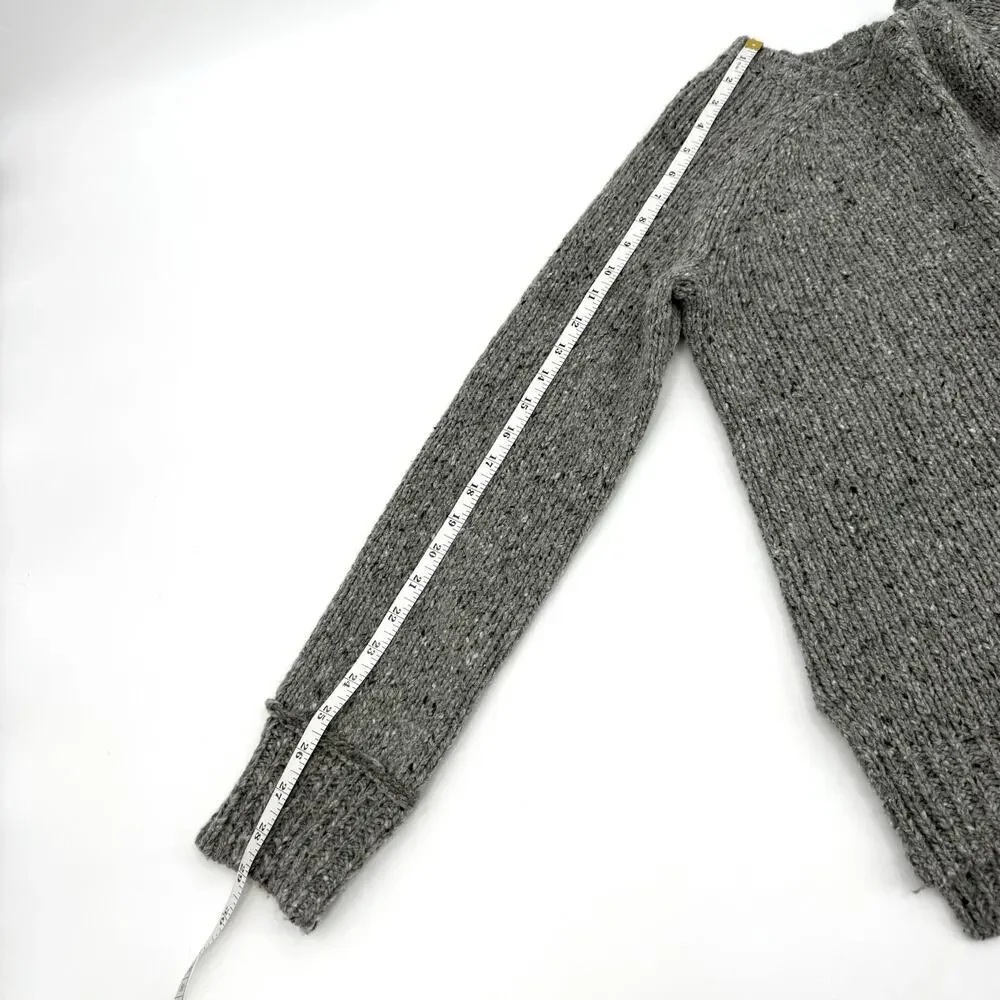Willi Smith Gray Sweater Womens XL Wool Blend Button-Backed Lagenlook High-Low